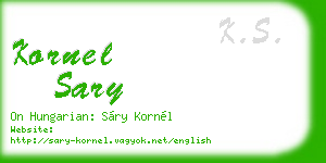 kornel sary business card